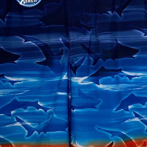 ZEROXPOSURE Boys Large Shark Print Swim Trunks - Picture 7 of 7